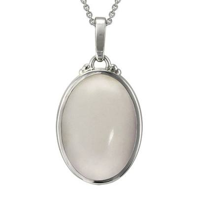 White Quartz Infinity Cremation Pendant